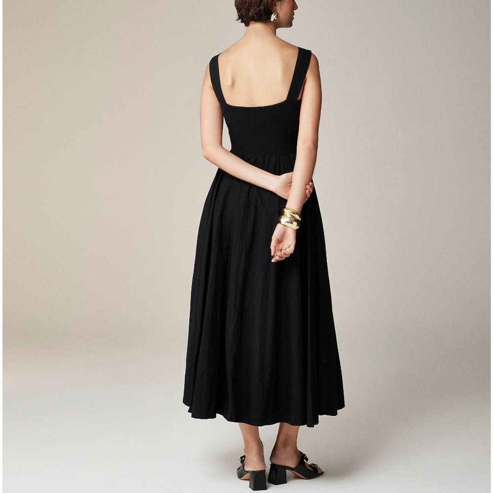 J.Crew Sweetheart Tank Maxi Dress Poplin A Line Skirt Retro Classic White Large - Picture 3 of 12